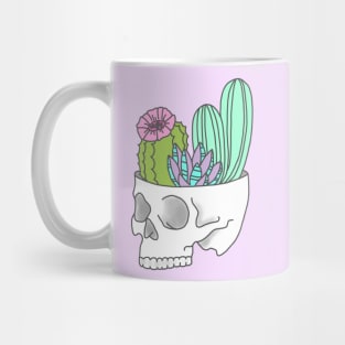 Skull succulent feminist skeleton cactus southwest girly tumblr pastel print Mug